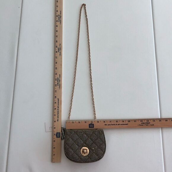 GOLD GLITTER  SHOULDER EVENING PURSE - Picture 14 of 15